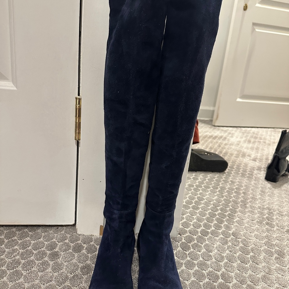Stuart Weitzman Navy Over-the-Knee 50/50 Boots
